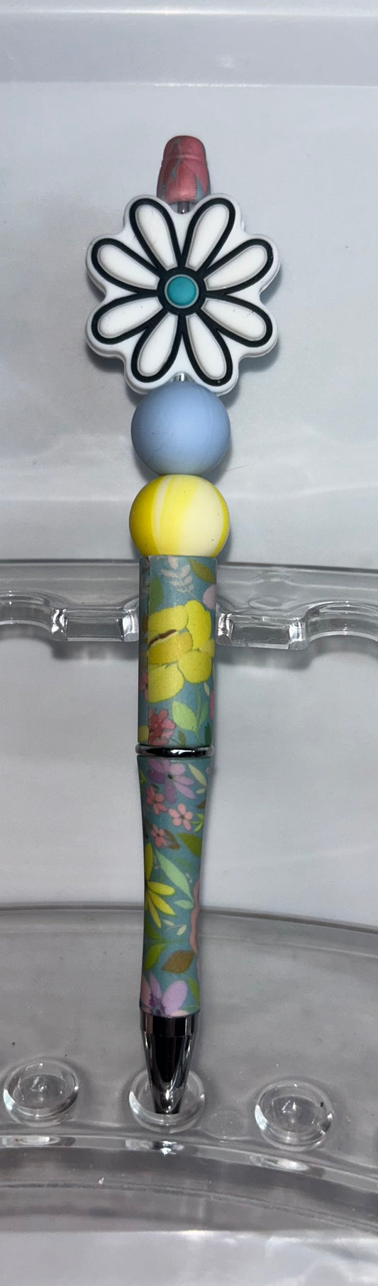 Black/White Flower Floral Pen