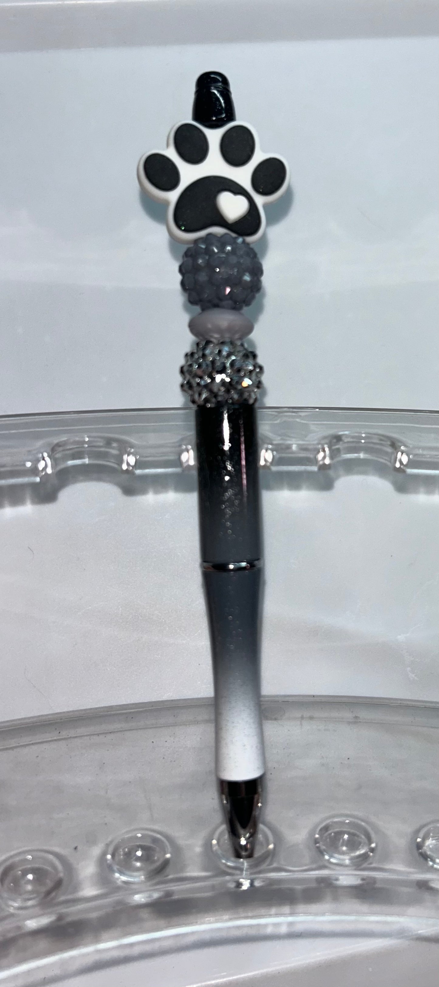 Black Dog Paw Print Black Ombre' Pen