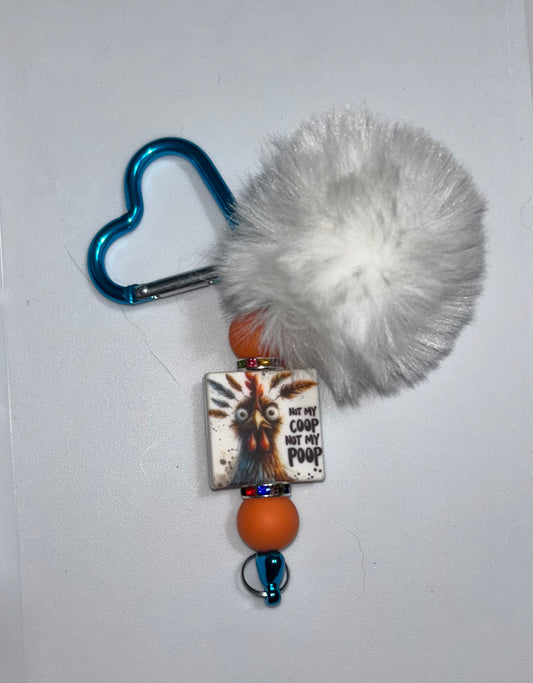 Not My Coop Pompom Keychain