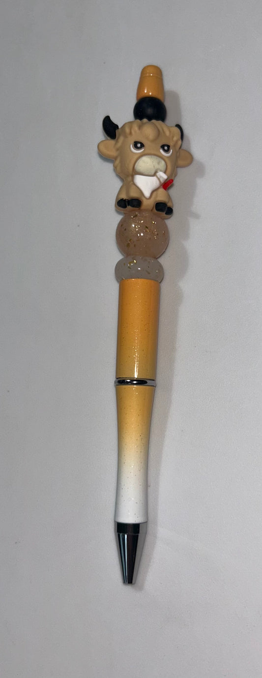 Highland Cow Orange Ombre Pen