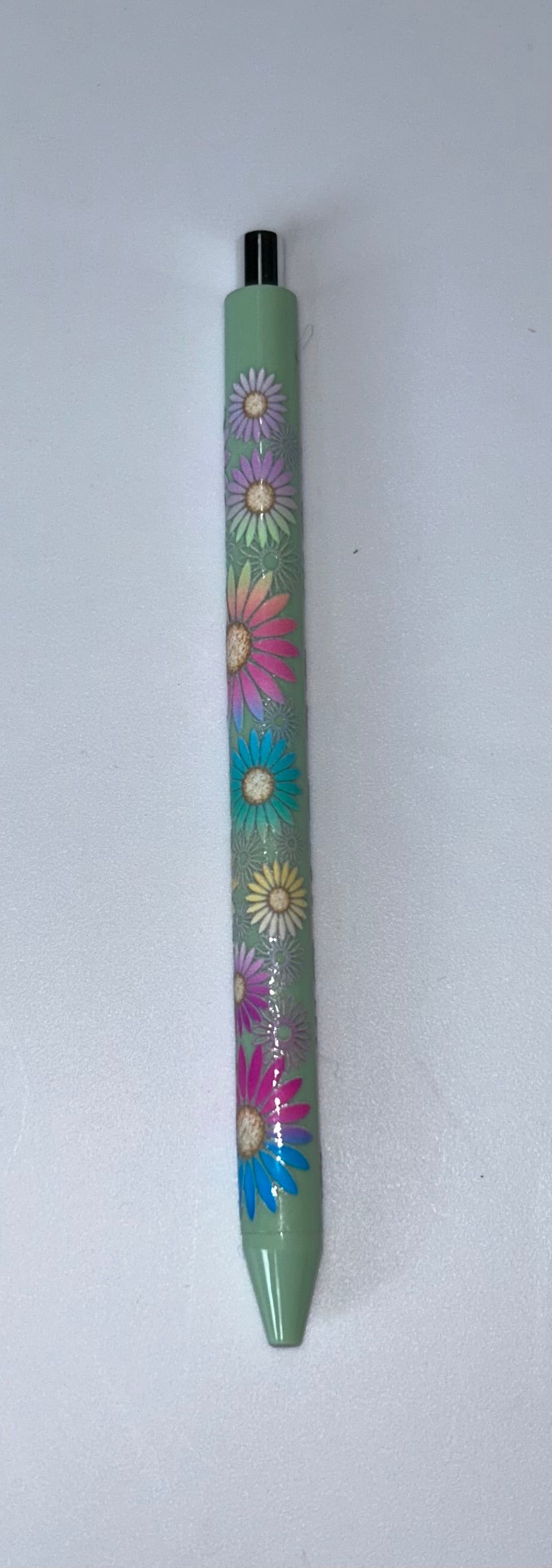 Flowers Wrapped Green Pen
