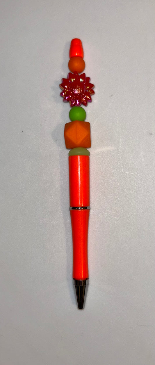 Red Sunflower Orange Pen