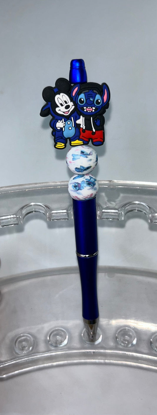 Stitch & Mickey Royal Blue Pen