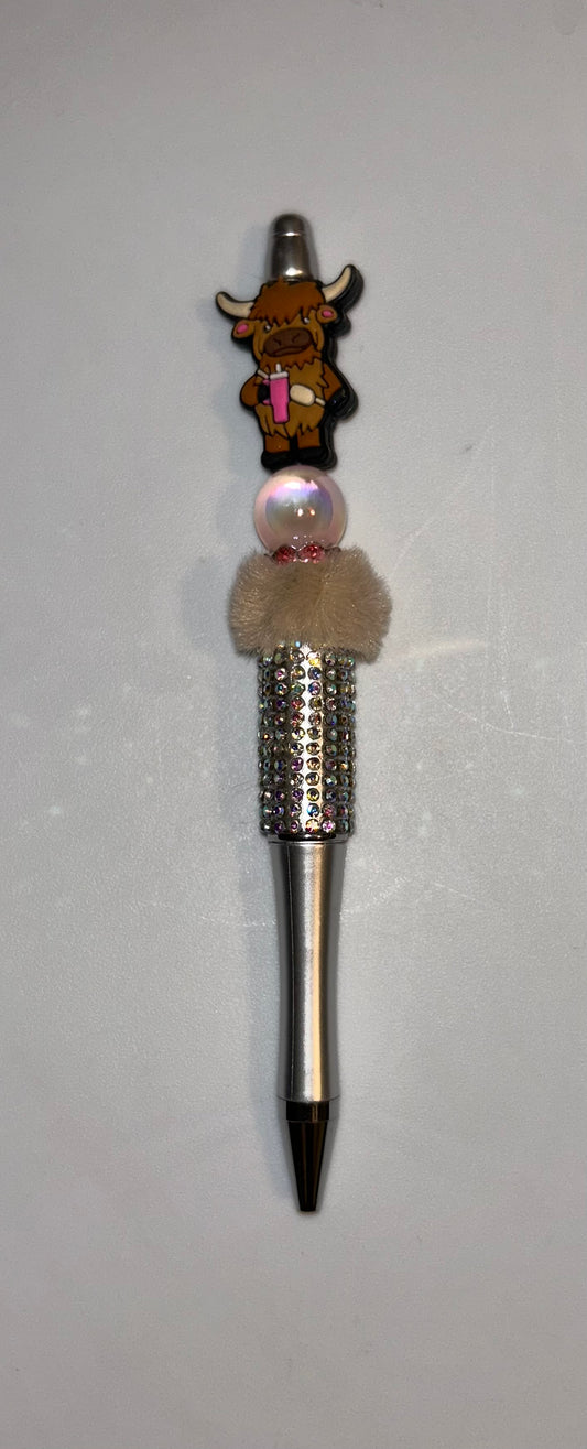Highland Cow Stainley Cup Gold Bling Pen