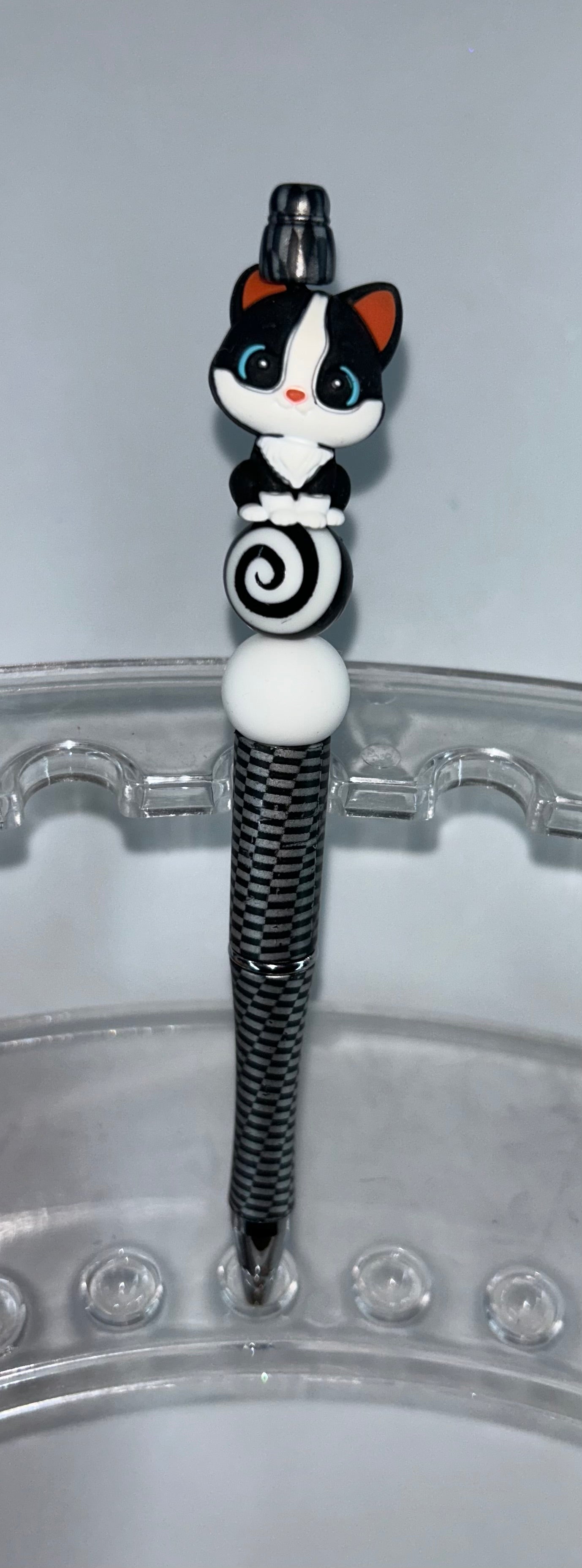 Kitty Black Silver Pen