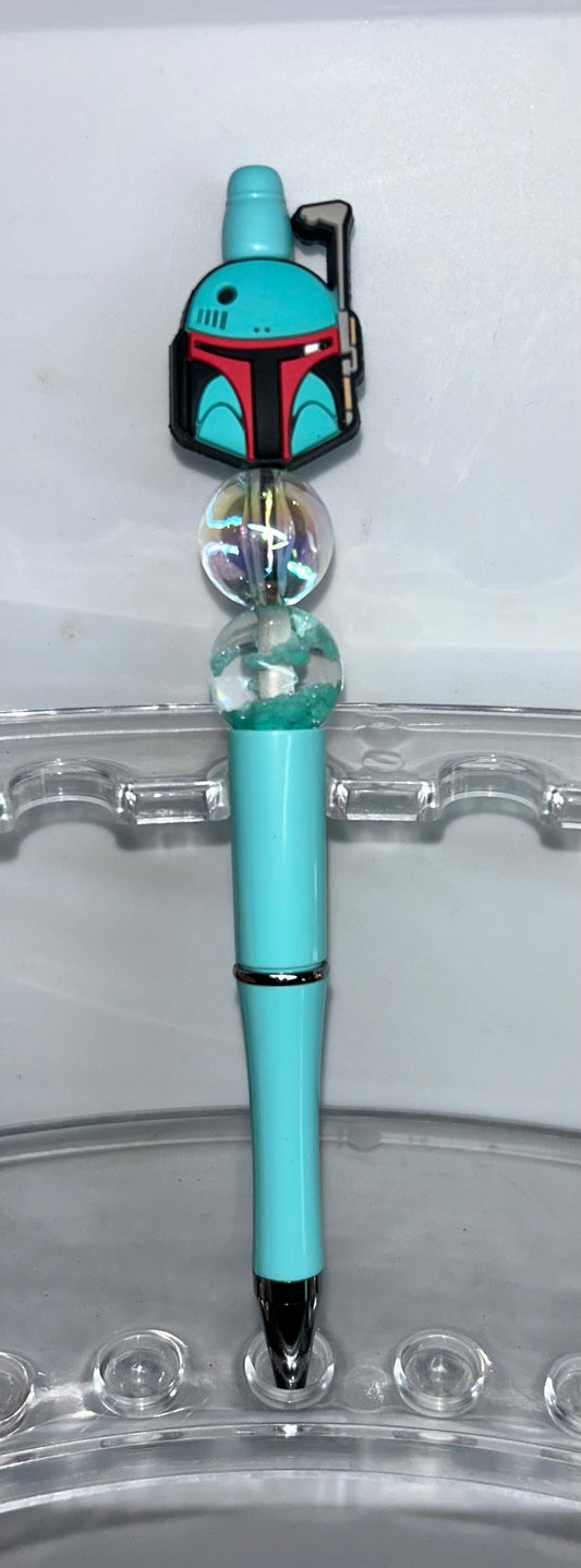 Boba Fett Head Teal Pen