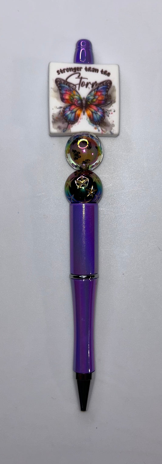 Stronger Than The Storm Purple Pen
