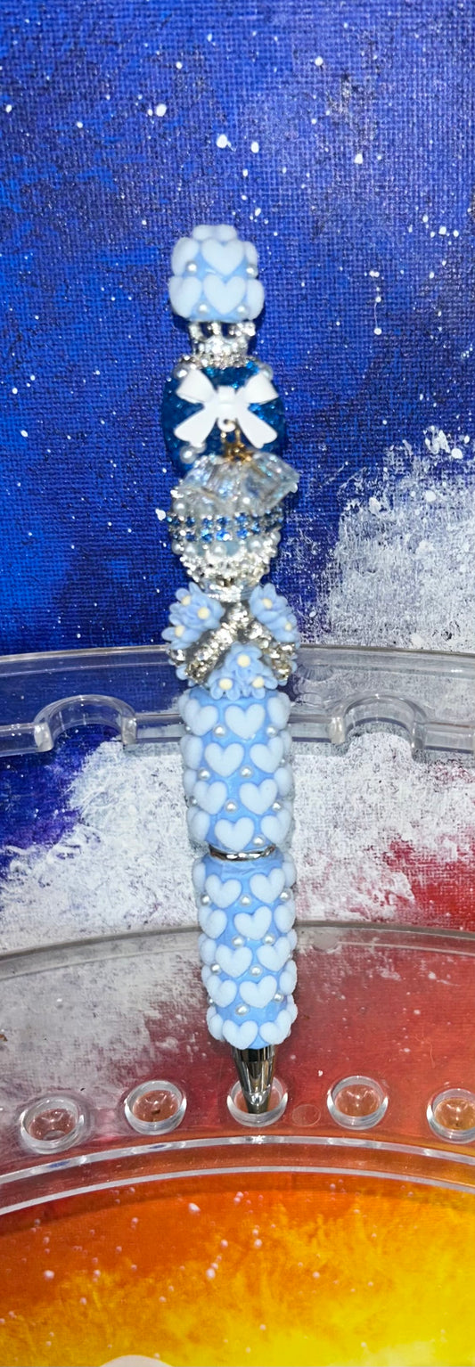 Bling Blue Heart Pen