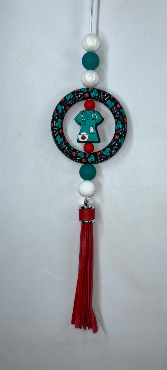 Teal Scrubs Car Charm