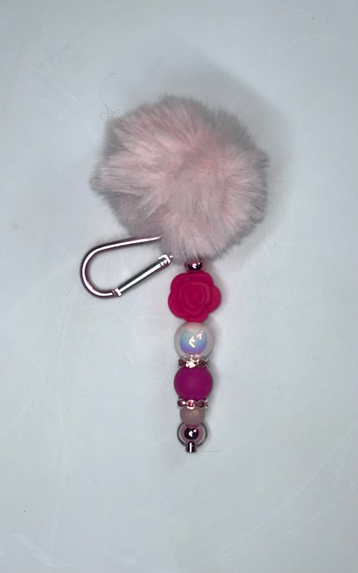 Pink Rose Pink Key Chain