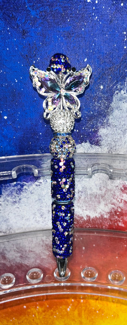 Blue Crystal Butterfly Blue Specialty Pen