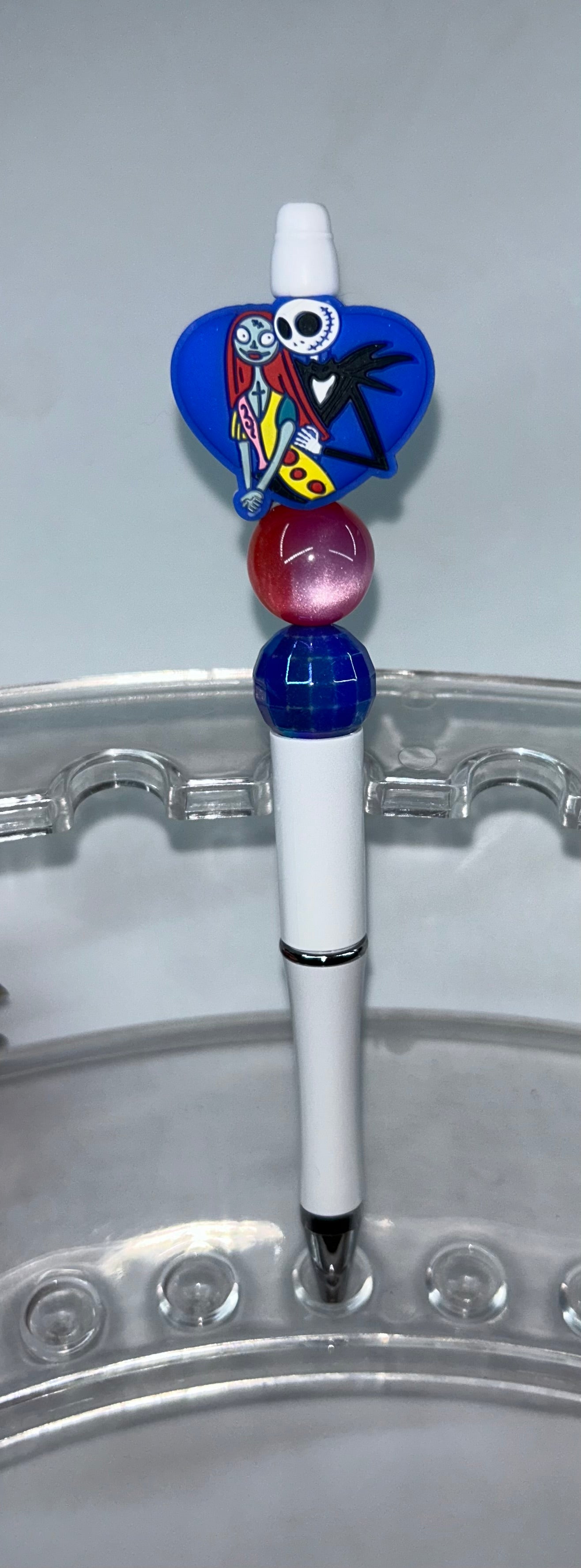 Jack & Sally Blue Heart White Pen