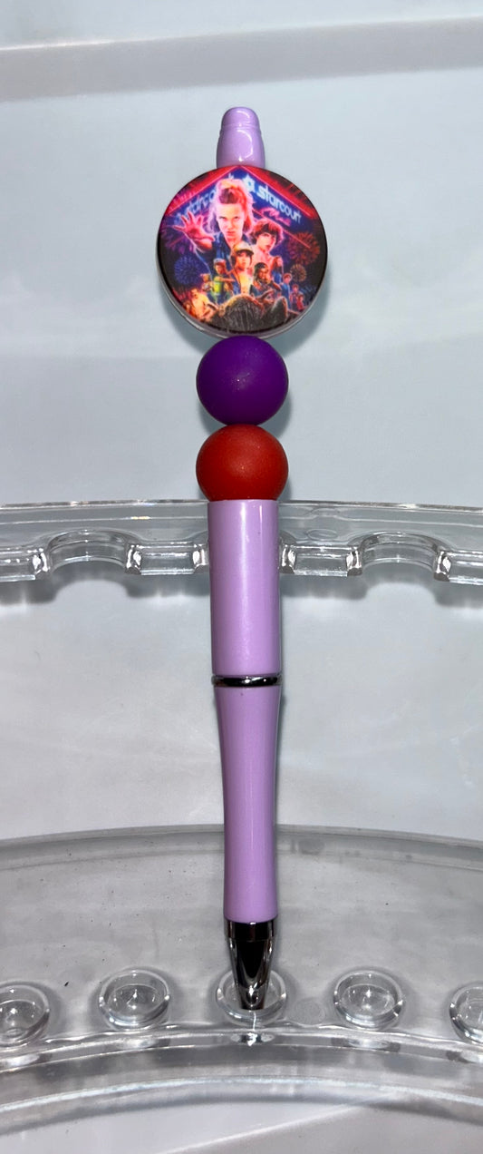 Stranger Things Round Light Purple Pen