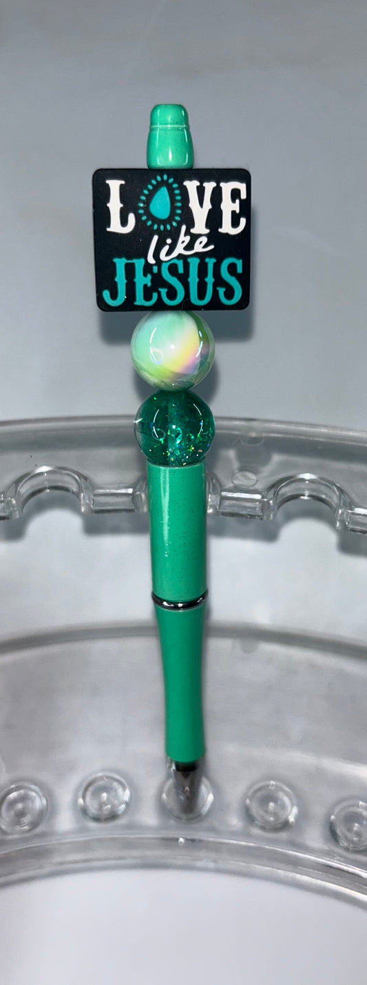 Love Like Jesus Green Pen