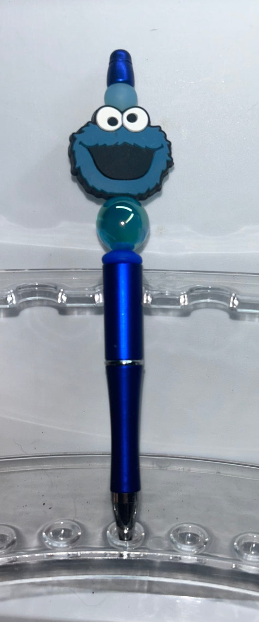 Cookie Monster Head Blue Pen