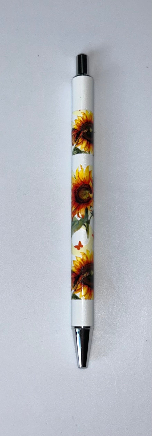 Sunflowers Wrapped White Pen