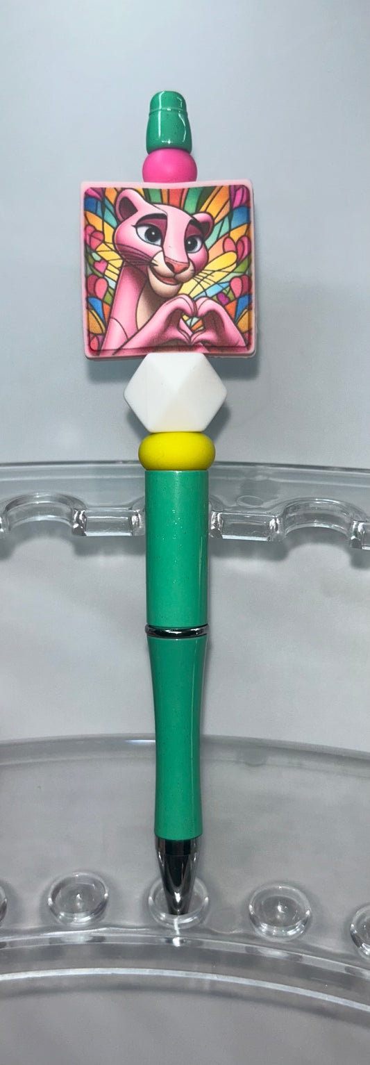 Pink Panther Green Pen
