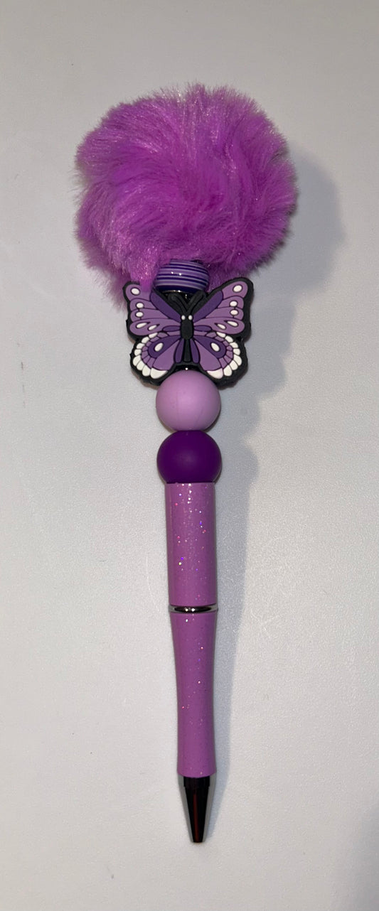 Purple Butterfly Pompom