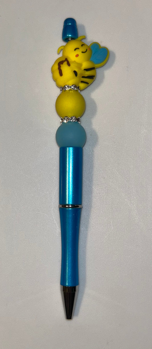 Bee With Honey Pot Blue Pen