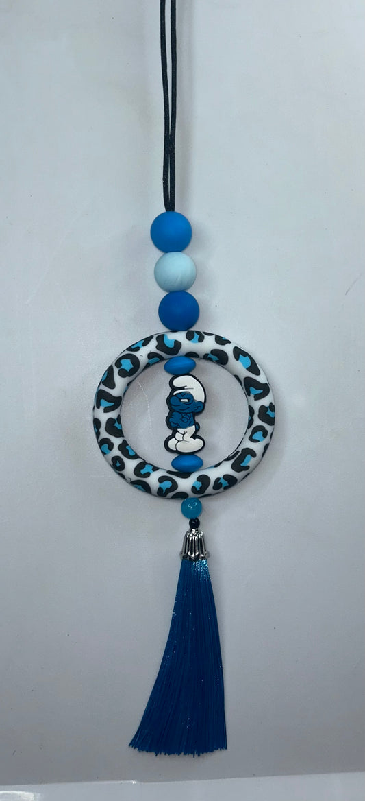 Smurf Blue Leopard Print Car Charm