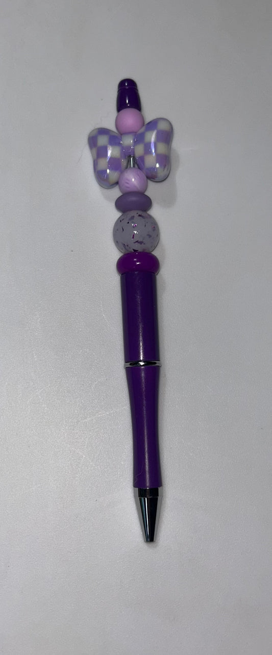 Purple Checkered Purple Pen