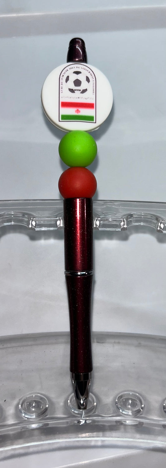 Iran National Soccer Round Burgandy Pen