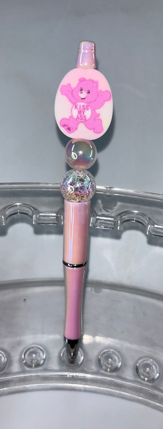 Kiss My A$$ Bear Pearl Pink Pen