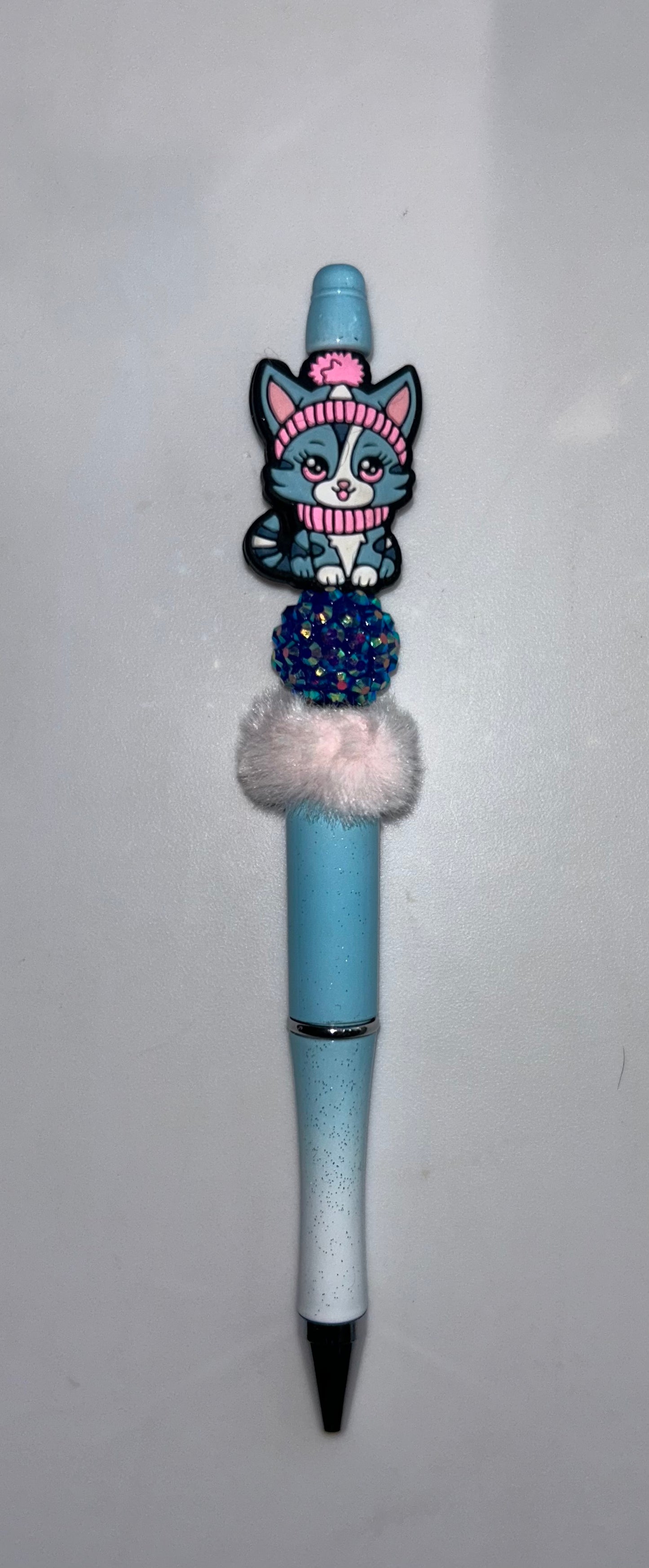 Kitty Pink Scarf Blue Ombre Pen