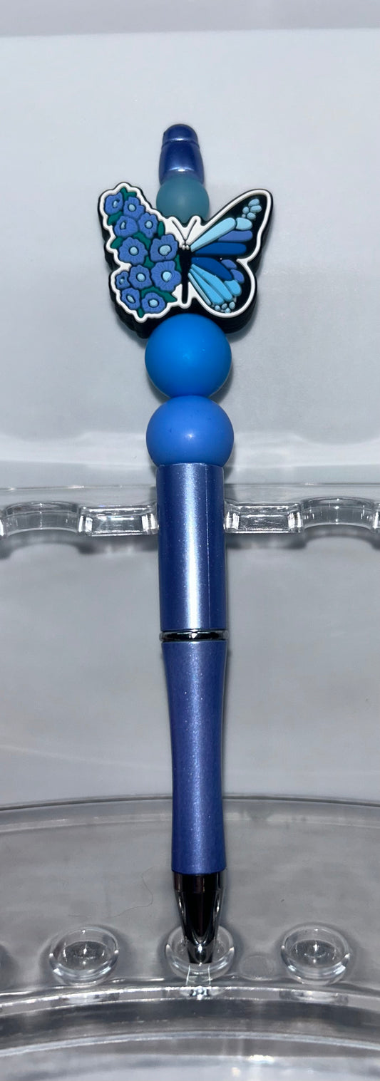 Blue Butterfly Blue Pen