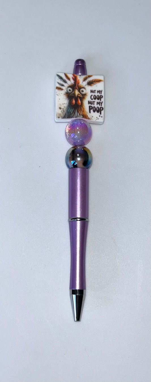 Not My Coop Nit My Poop Purple Pen