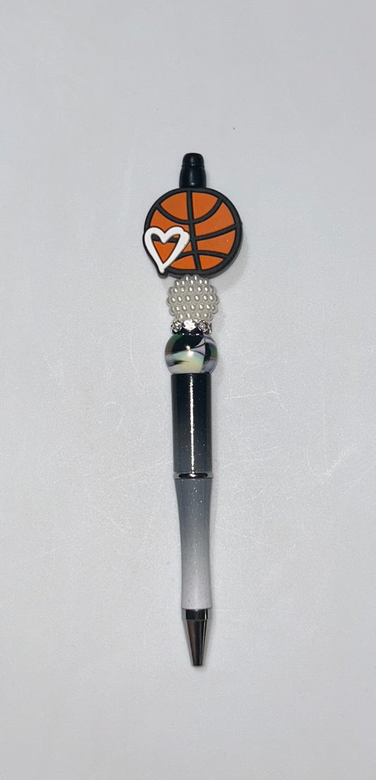Basketball Heart Black Ombré Pen