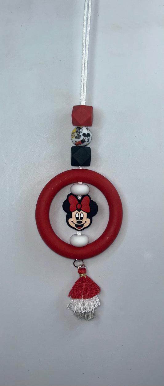 Minnie Head Red Car Charm