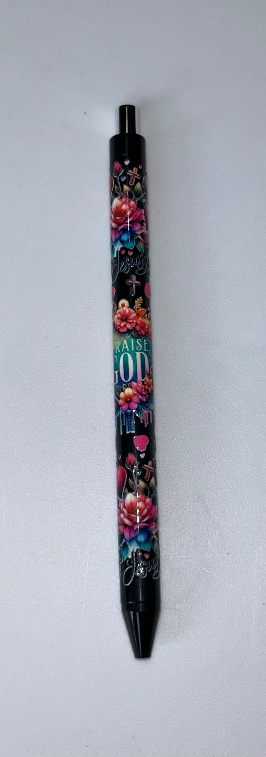 Praise God Wrapped Black Pen