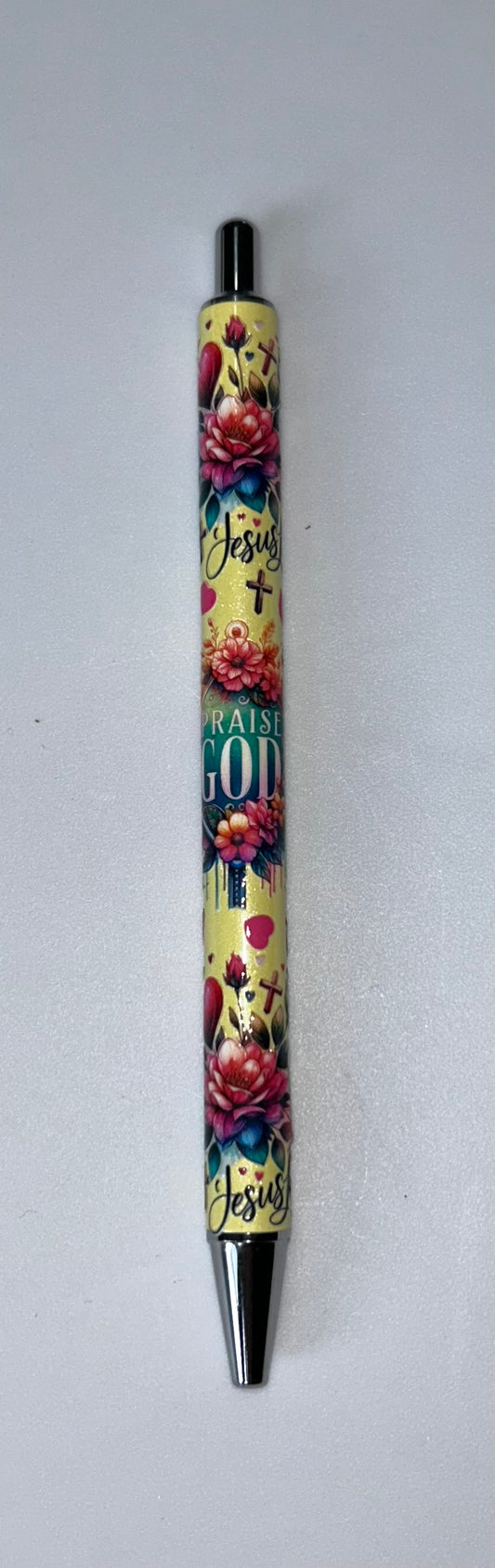 Praise God Wrapped Yellow Pen