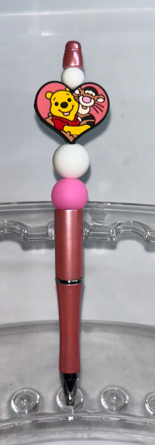 Pooh And Tigger Heart Pink Pen