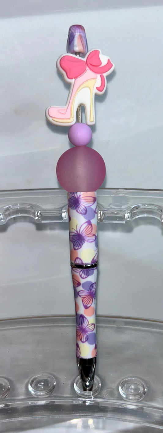 High Heel Floral Pen