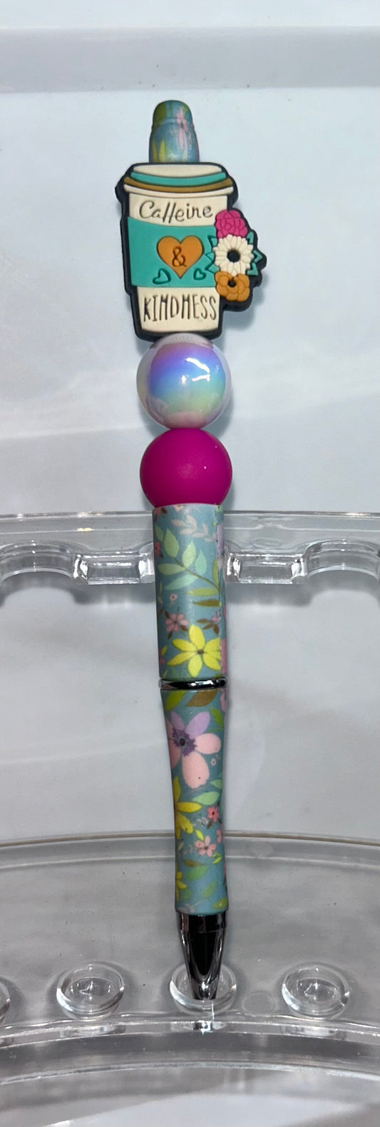 Caffeine & Kindness Floral Pen