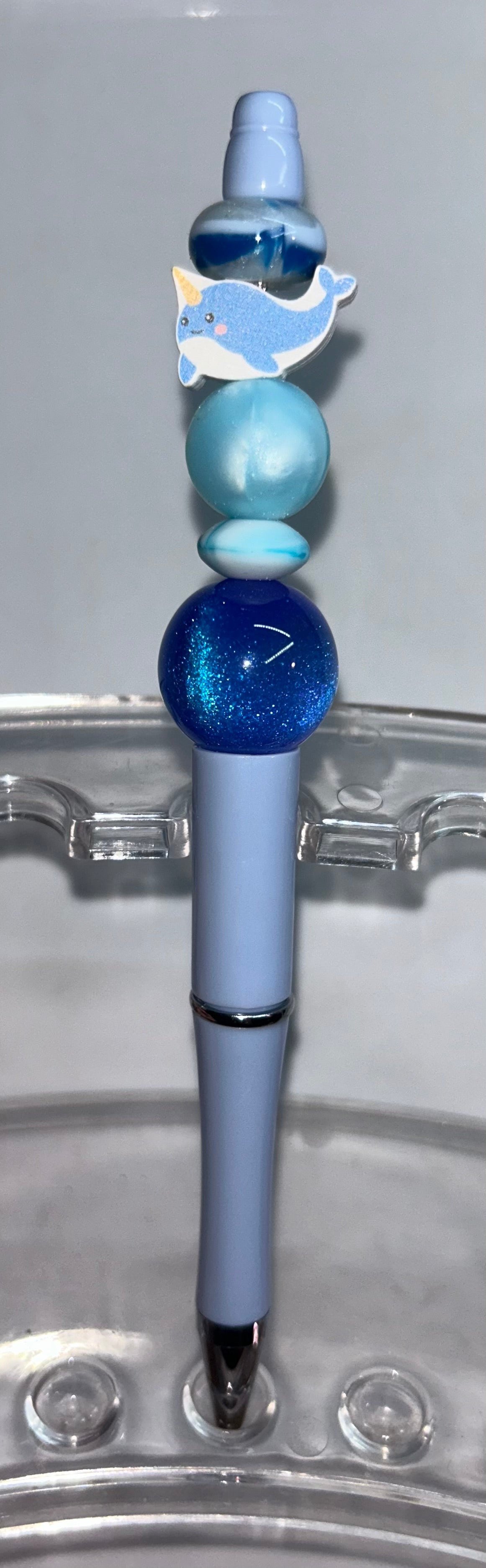 Wooden Whale Light Blue Pen