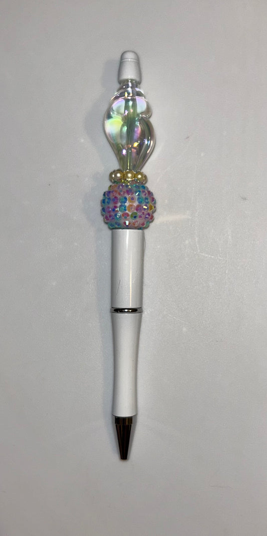 Clear Sea Shell White Pen