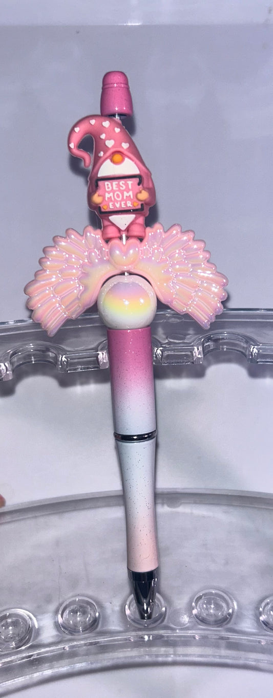 Mom Gnome Wings Pink Ombre Pen
