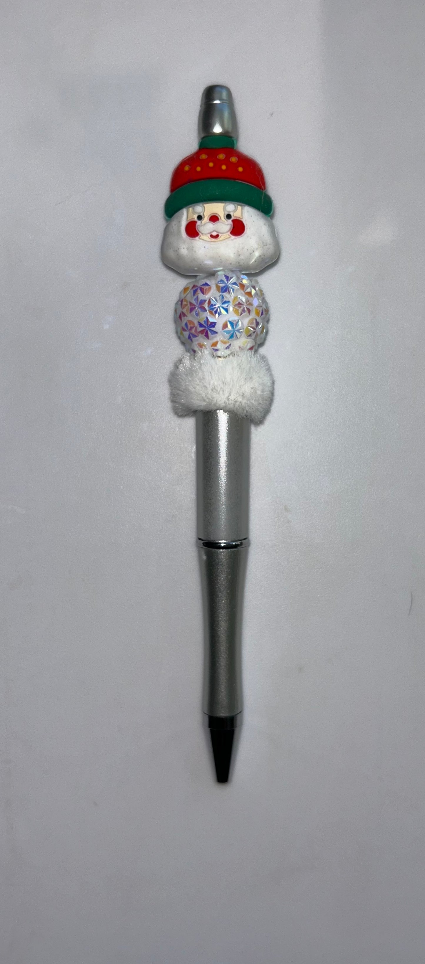 Santa Head Silver Pen