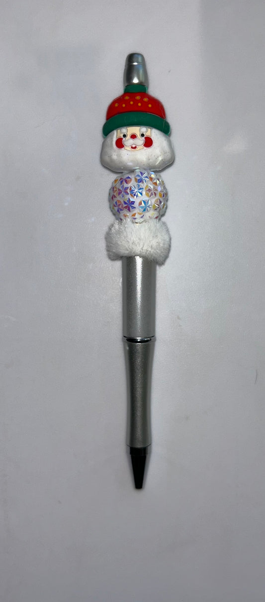 Santa Head Silver Pen