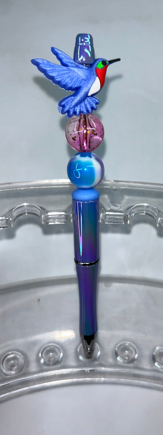 Blue Hummingbird Pearl Blue Pen