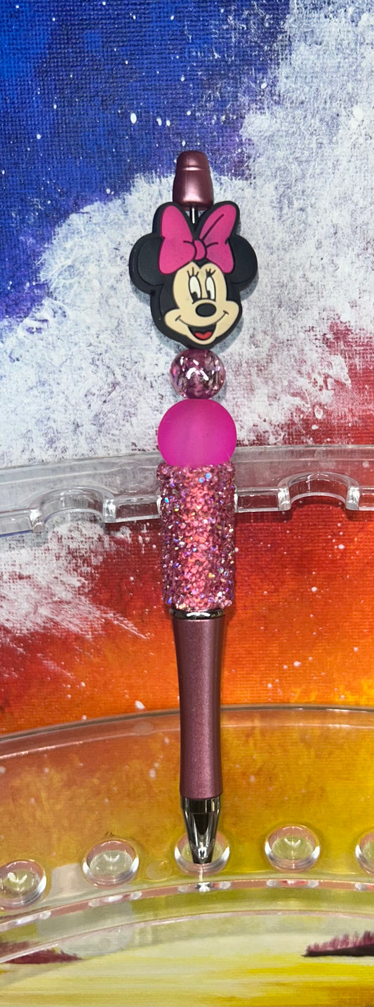 Minnie Head Pink Sugar Rose Pen