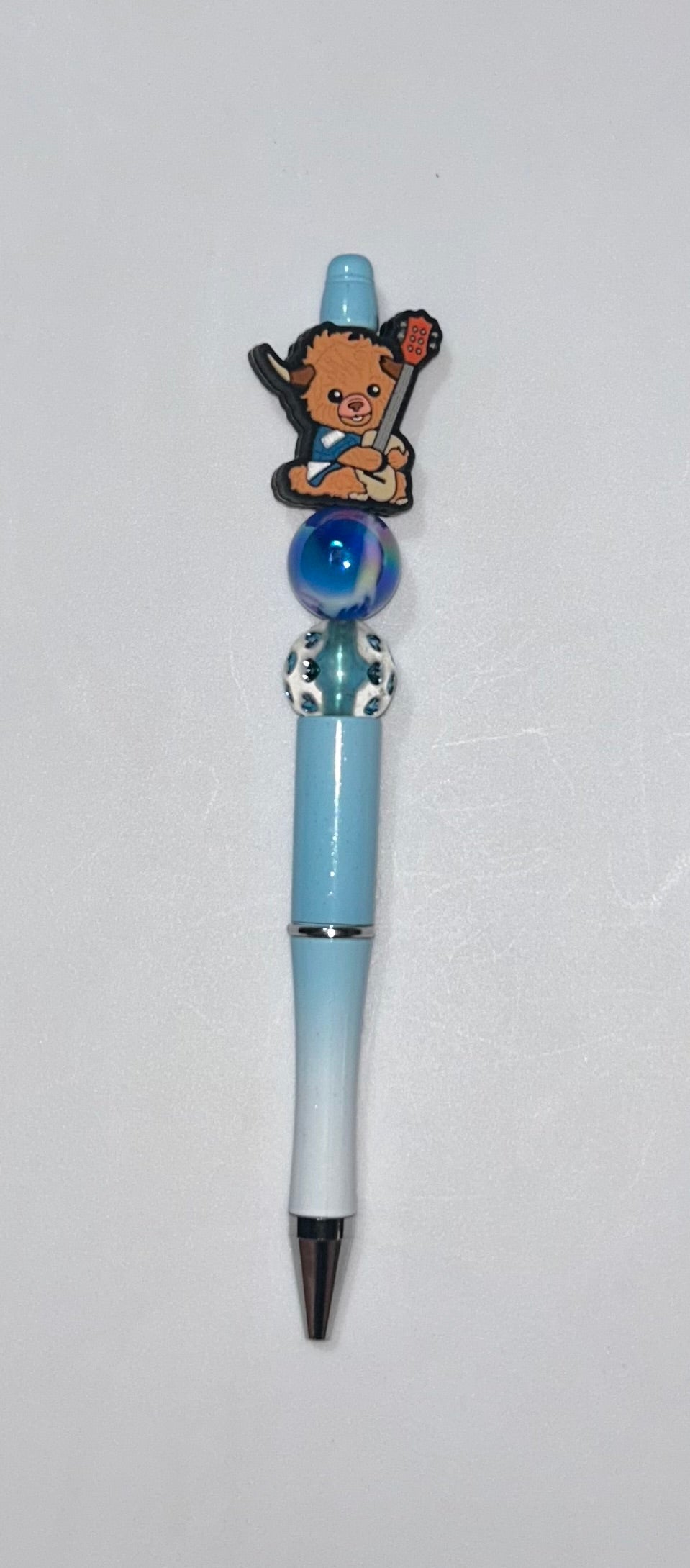 Highland Cow Guitar Blue Ombré Pen