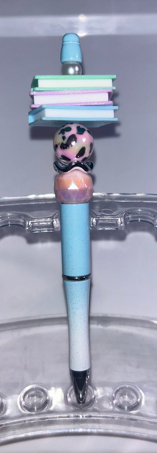 Stack of Books Blue Ombre Pen