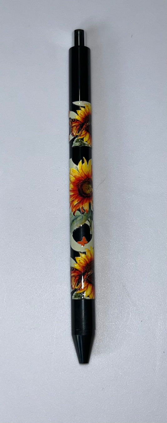 Sunflowers Wrapped Black Pen