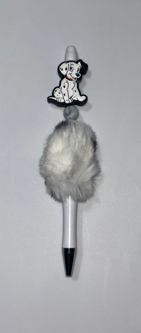 101 Dalmation Black/White Pompom Pen