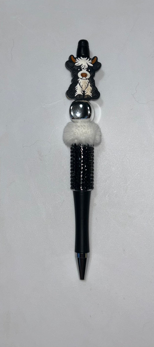 HIghland Cow Black Bling Pen