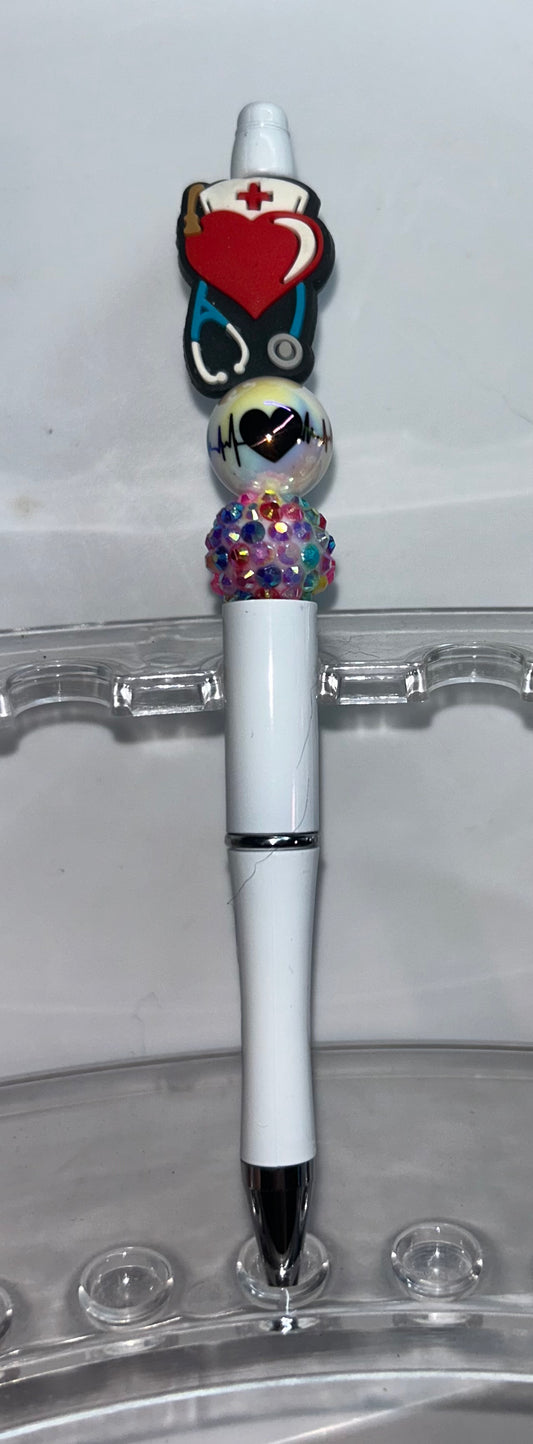 Heart Stethoscope White Pen